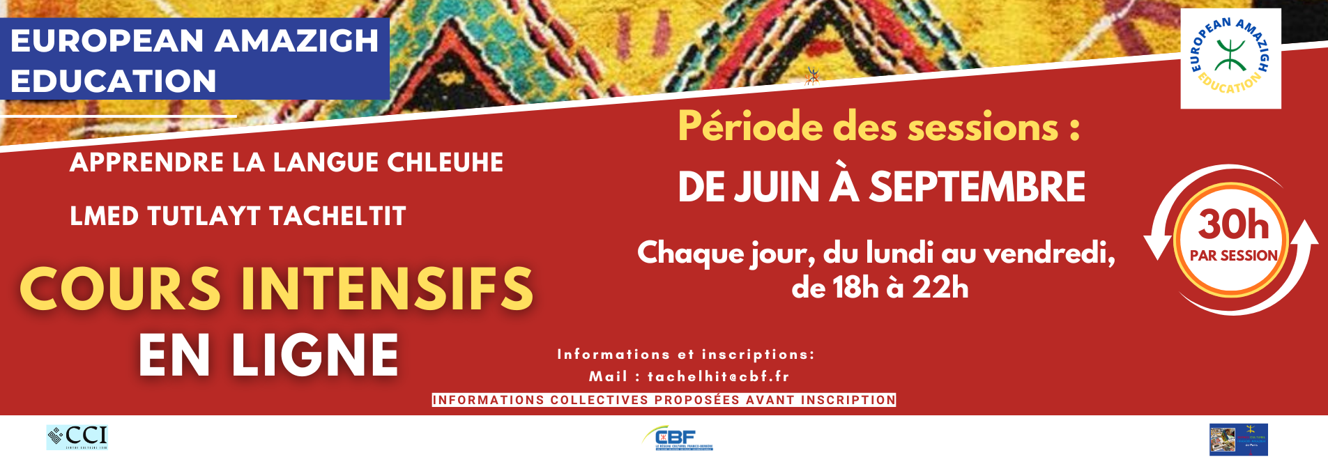 Cours de chleuh « tacelḥit » en ligne : sessions intensives été 2026