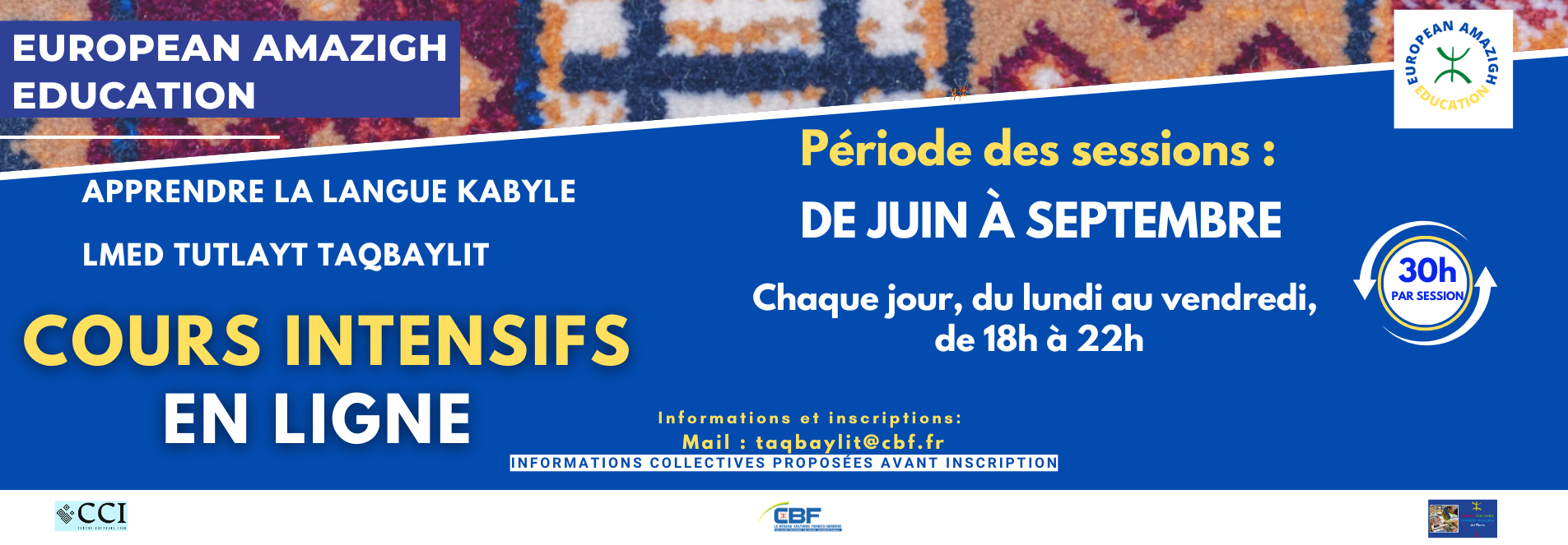 Cours de kabyle « taqbaylit » en ligne : sessions intensives été 2026